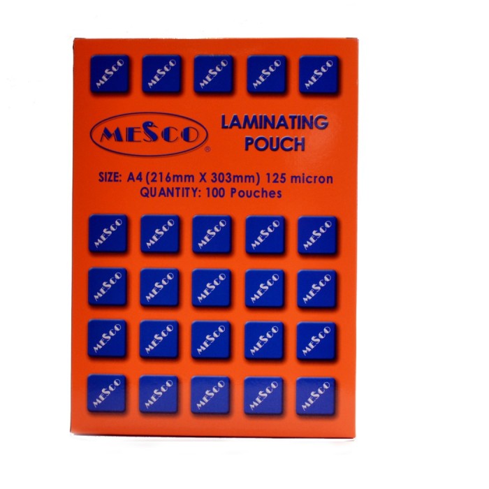 Mesco Laminating Pouch A4 220 x 307mm (pkt/25pcs)